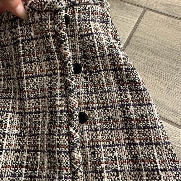Plaid Button-Front Skirt - Picture 2 of 6